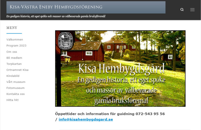 Kisa Hembygdsgård - ny webb 2021