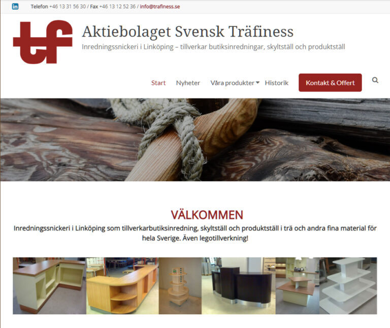 Aktiebolaget Svensk Träfiness - ny webb